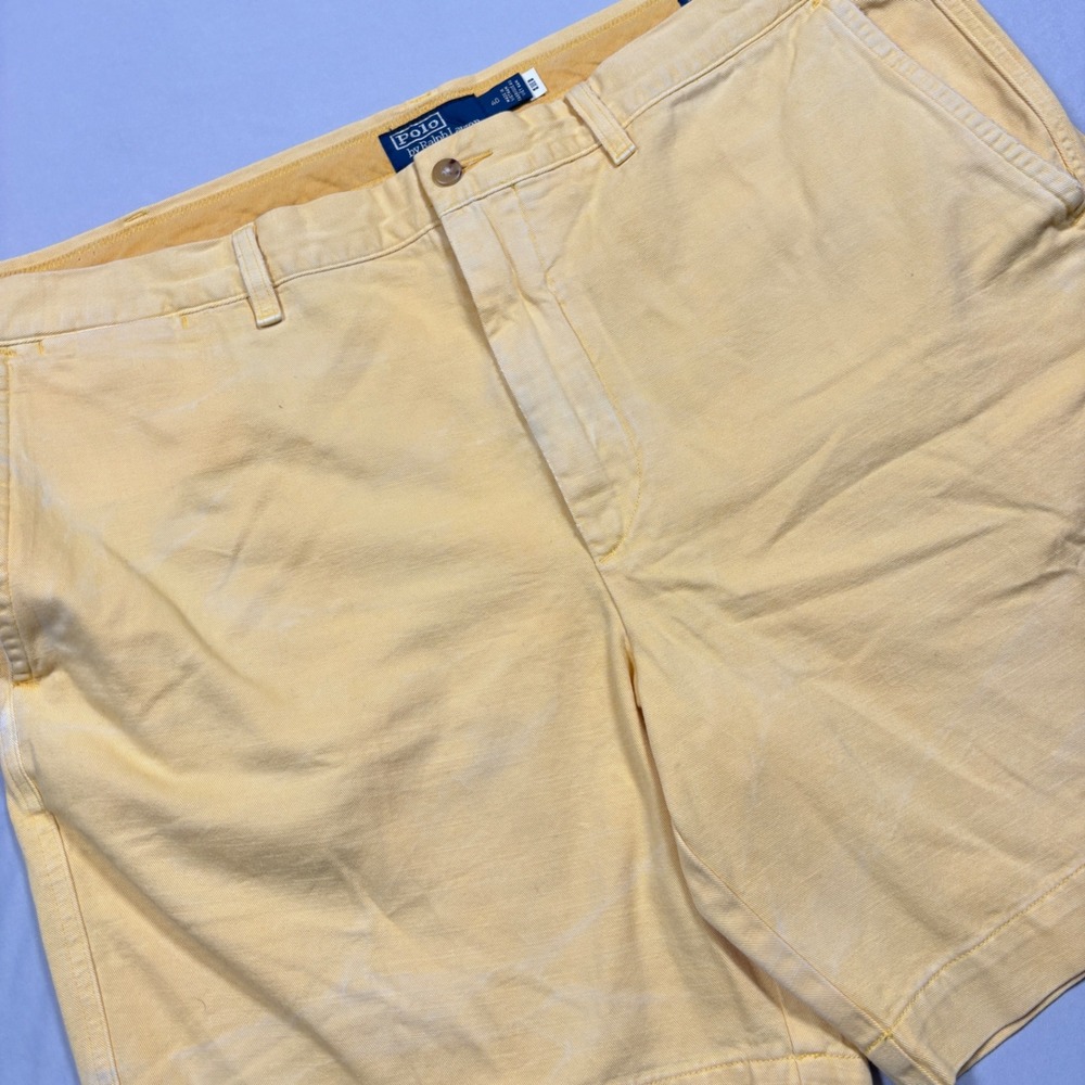 Polo Ralph Lauren Salinger Chino Shorts Mens 40 Yellow Straight Fit Cotton Twill